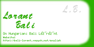lorant bali business card